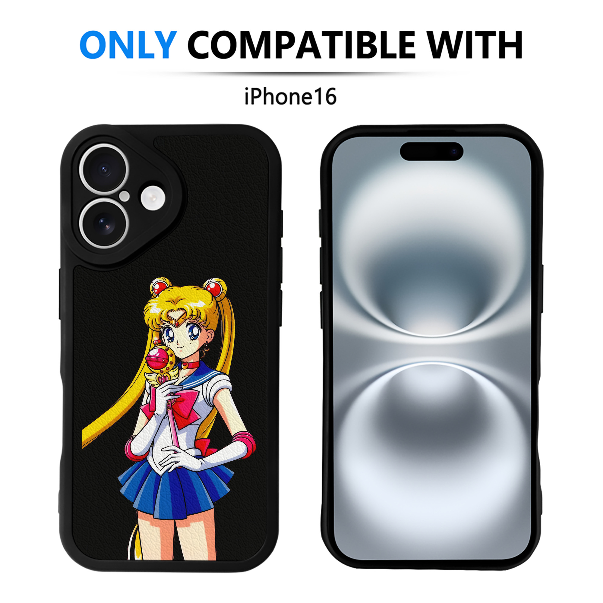 （画像用） 美少女戦士セーラームーン 月野 うさぎ つきの うさぎ Sailor Moon Tsukino Usagi 【iPhone 16シリーズ対応】シリコンスマホケース（レザー調） 材質：シリコン